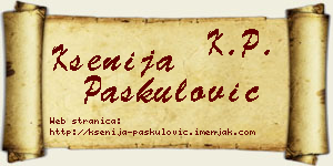 Ksenija Paskulović vizit kartica